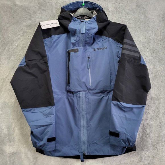 Adidas TERREX Xploric Blue/Black Hiking Jacket Mens Sz M